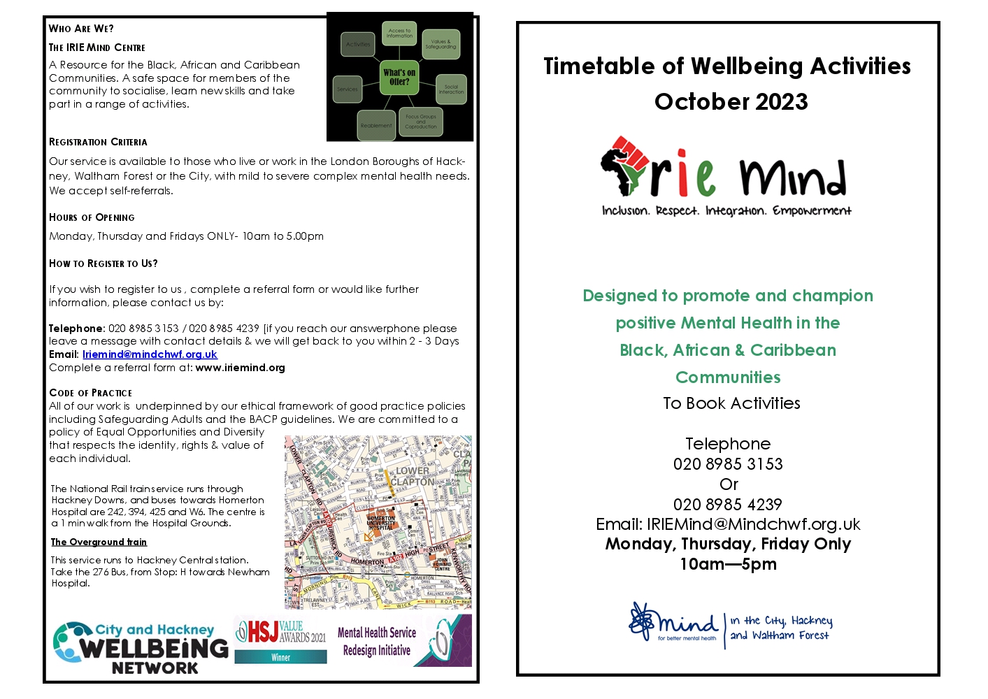 Timetable October 2023 1 Irie Mind